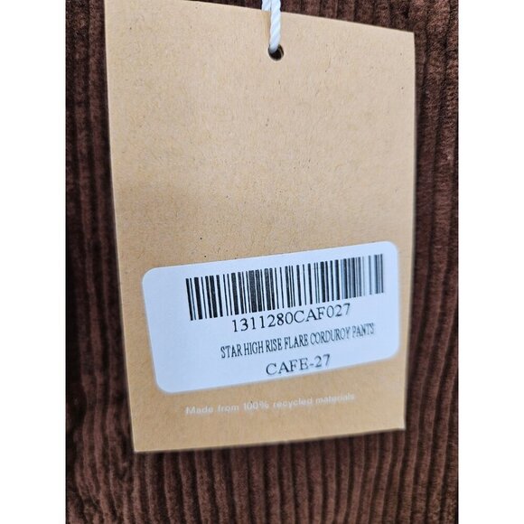 New Reformation Star High Rise Flare Corduroy Pants Womens 27 Brown - Picture 4 of 8